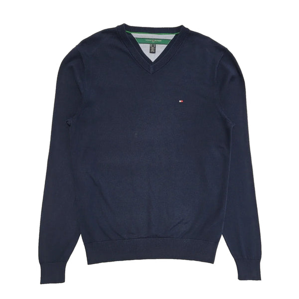 Tommy Hilfiger Golf Long Sleeve V-Neck Blue Jumper Uk Men's Size Medium L288