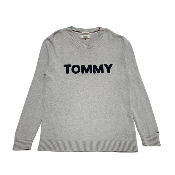 Tommy Hilfiger Grey Crew Neck Cotton Jumper Uk Men's Large BB276