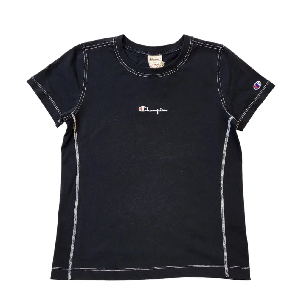 Champion Black Round Neck Short Sleeve T-Shirt Uk Women's X Small Bnwt G605
