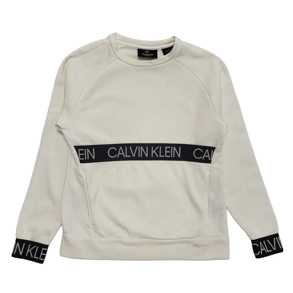 Calvin Klein White & Black Round Neck Sweatshirt Uk Women's Size Small DD950