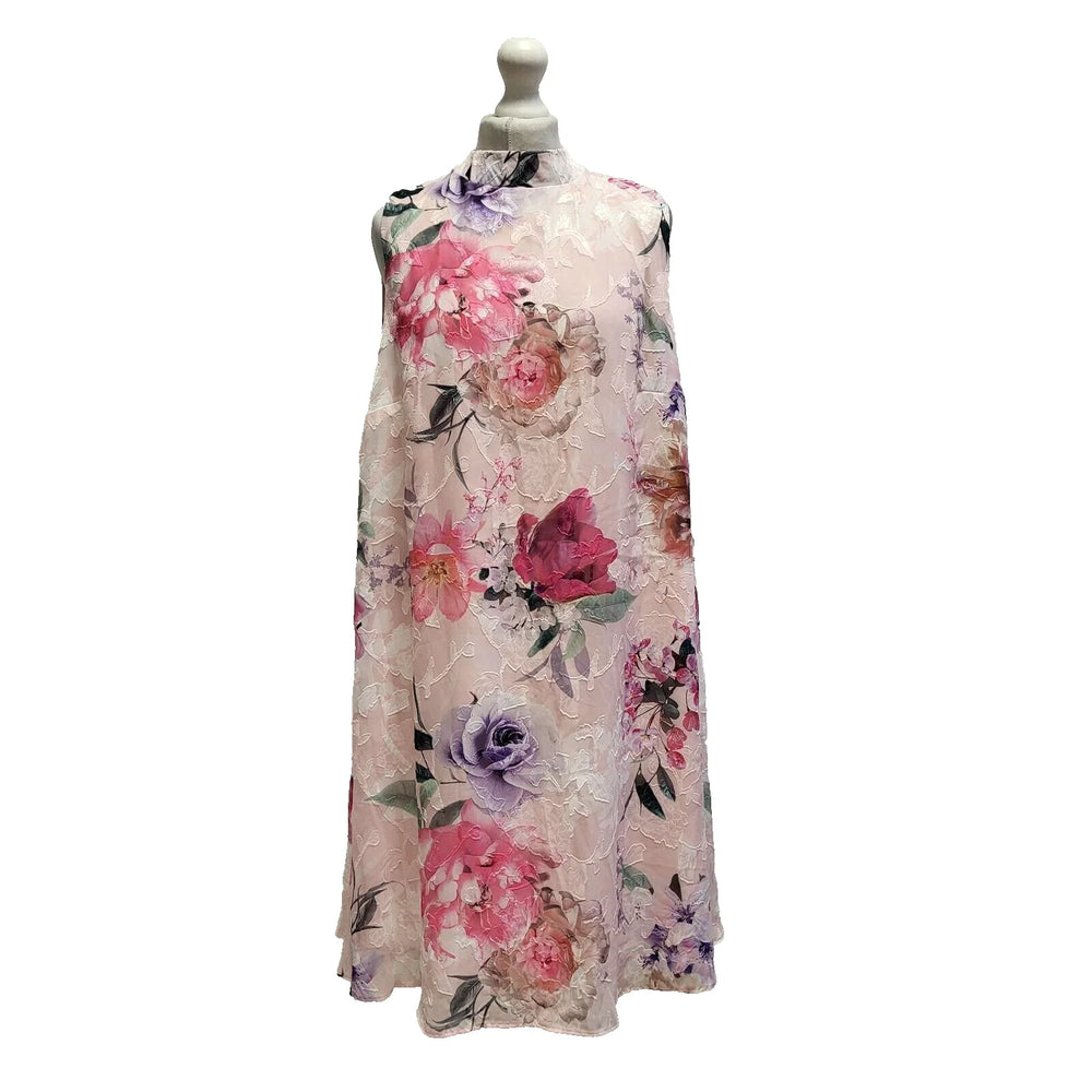 Kaleidoscope Pink Floral Wedding Event Shift Dress Uk Women's 16 Bnwt CC996