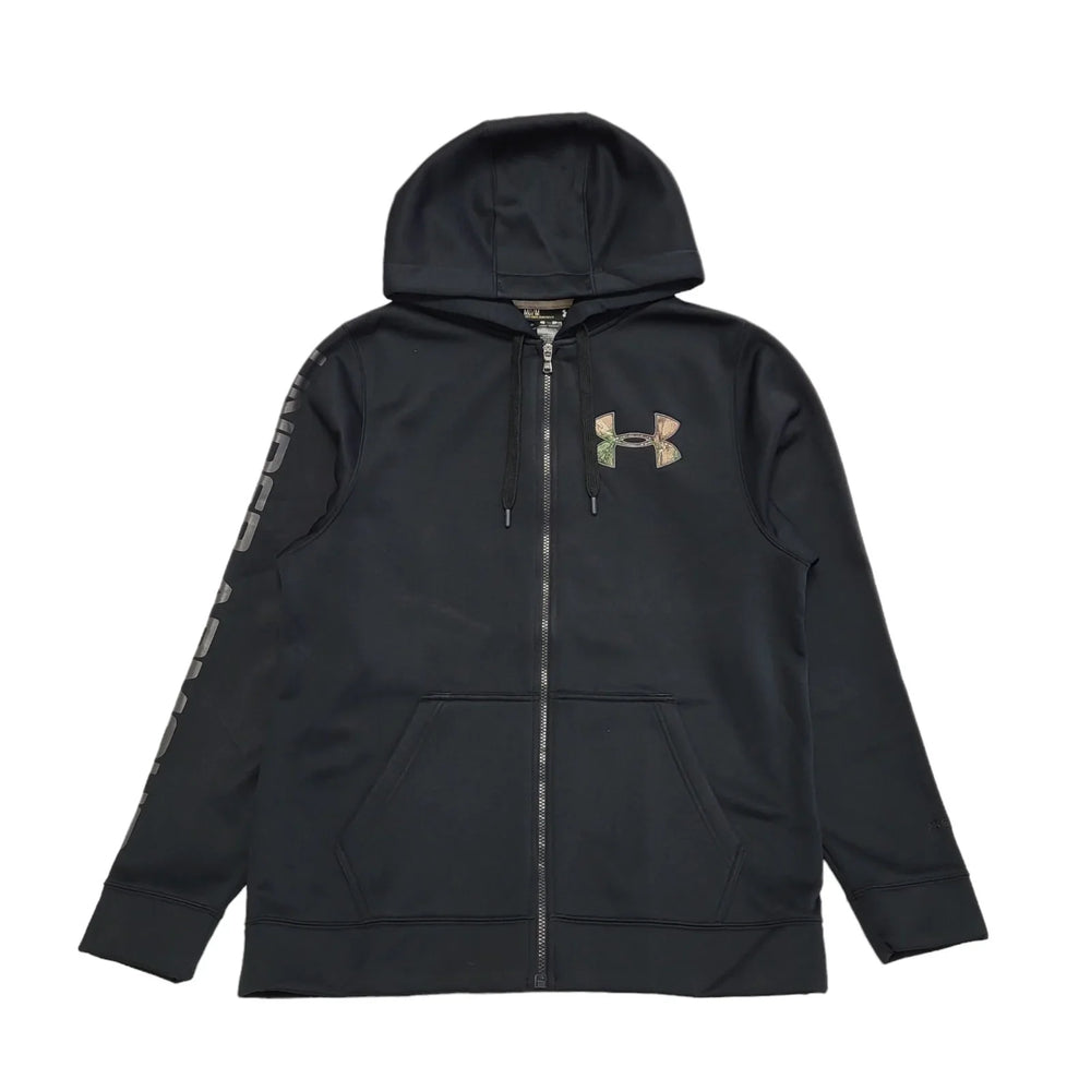 Under Armour Black Drawstring Zipped Sweatshirt Hoodie UK Men's Size M DD569
