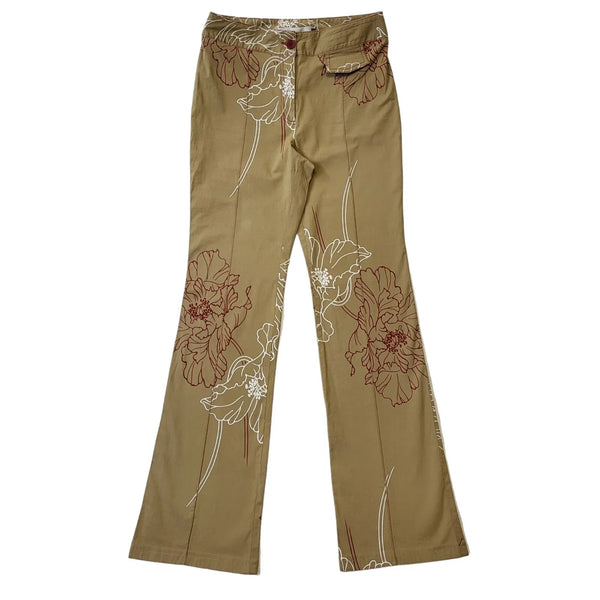 Jota Mas Ge Y2K Vintage Brown Bootcut Trousers Women's Size 12 W30 L32