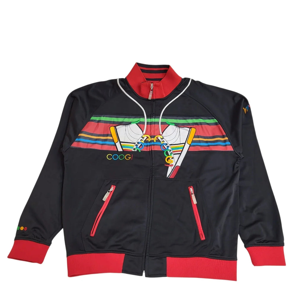Coogi Tracksuit Top Jacket Black & Red UK Men's Size L Bnwt