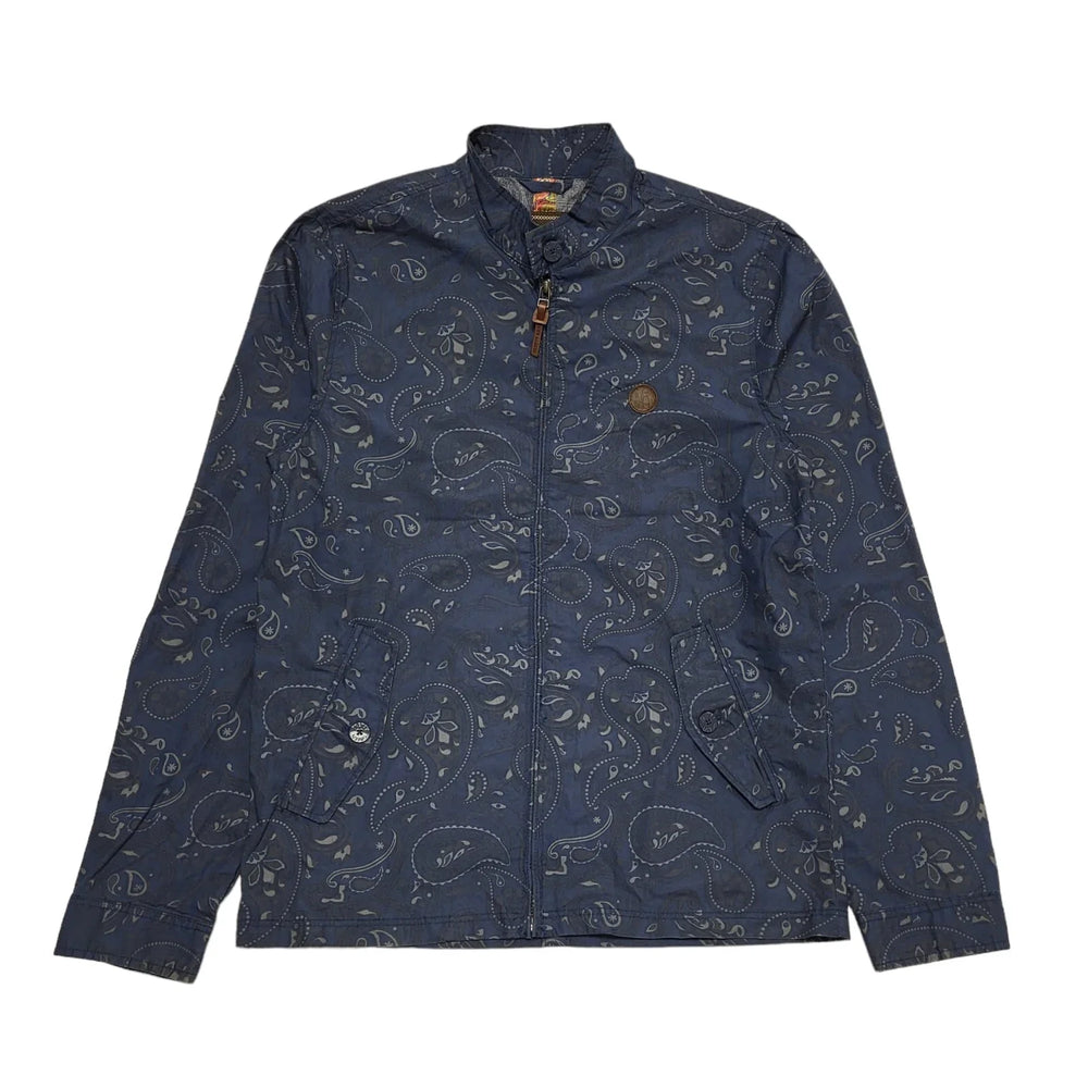 Pretty Green Navy Blue Abstract Bomber Jacket Uk Men's Size Small CC267