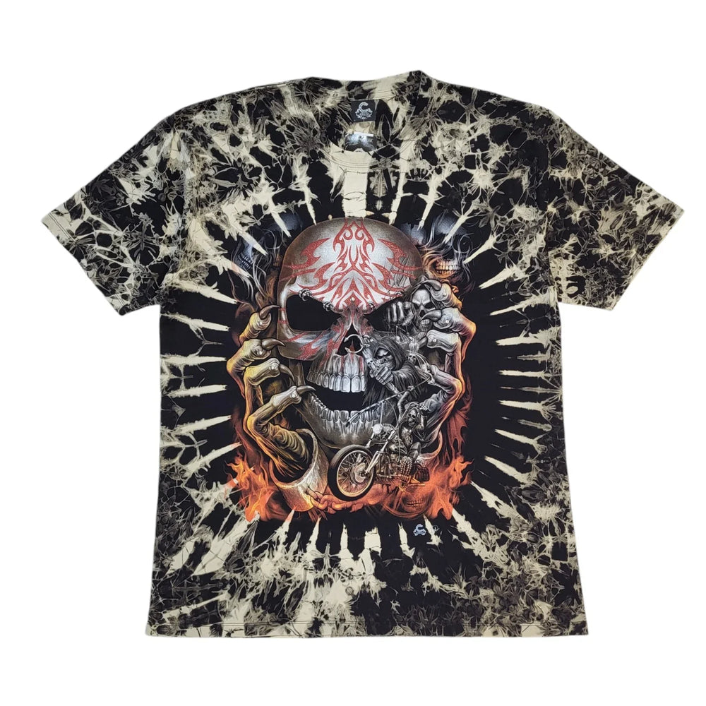 Caballo Vintage Multicoloured Skull 3D Glow In The Dark BNWT T-Shirt Men's XXL