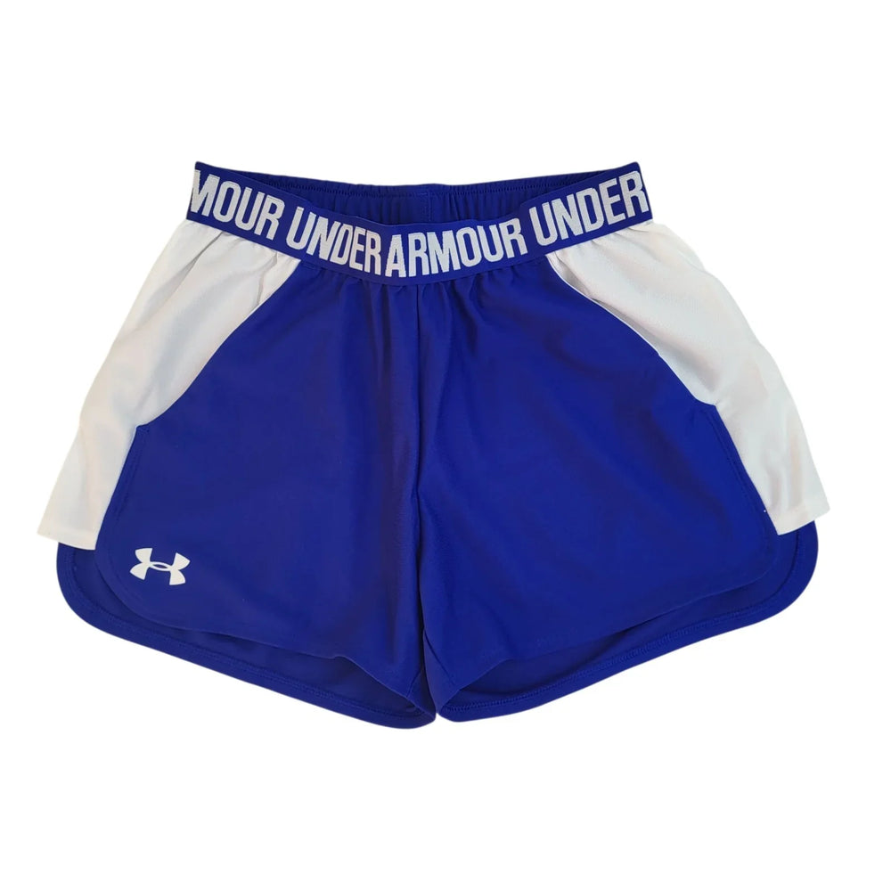 Under Armour Shorts Blue White Sports Bnwt Uk Women's Size XS 6 W24 L986