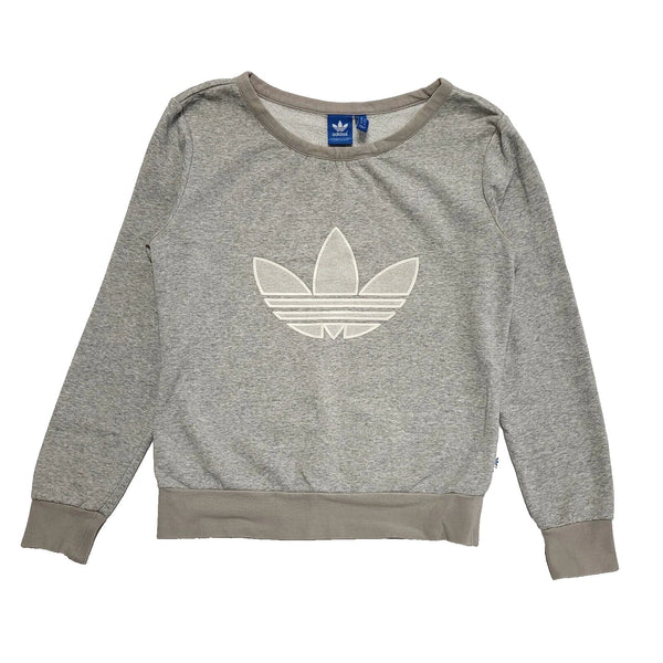 Adidas Grey Long Sleeve Crew Neck Sports Sweatshirt Uk Women's Size XS K761