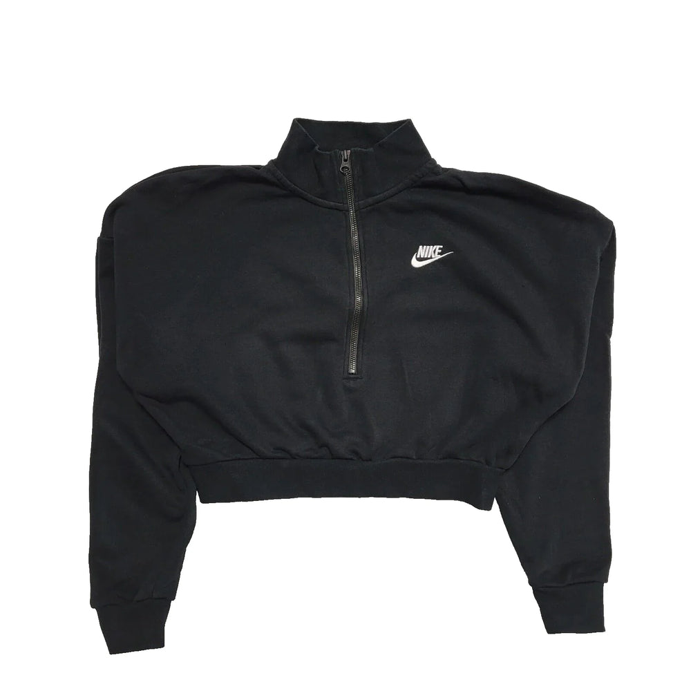 Nike Black 1/4 Zip Cropped Sports Sweatshirt Uk Women's Size S K679