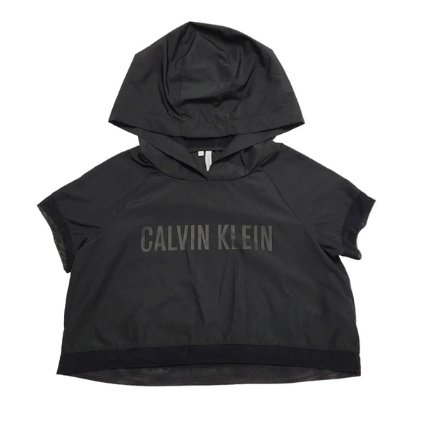 Calvin Klein Short Sleeve Hooded Cropped Swimwear Top Womens UK S CC308