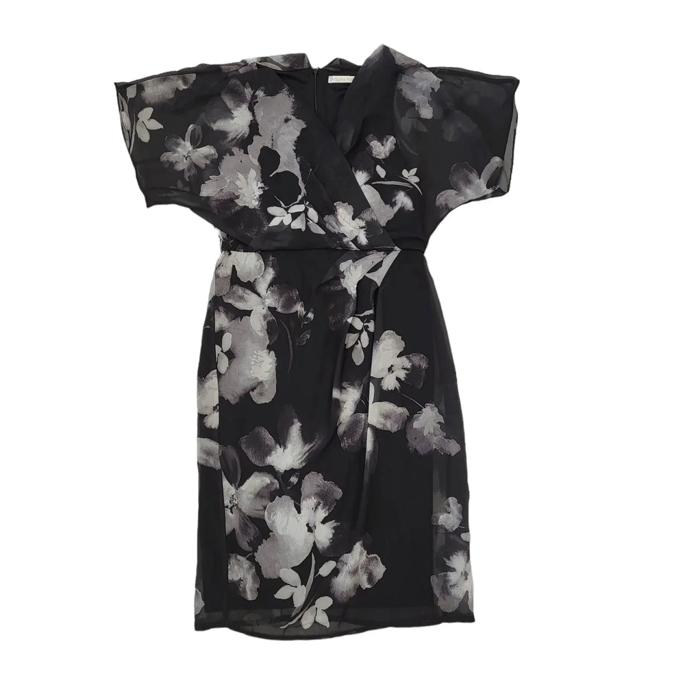 Jacques Vert Black Short Sleeve Evening Dress Uk Women's Size 12 Bnwt EE95