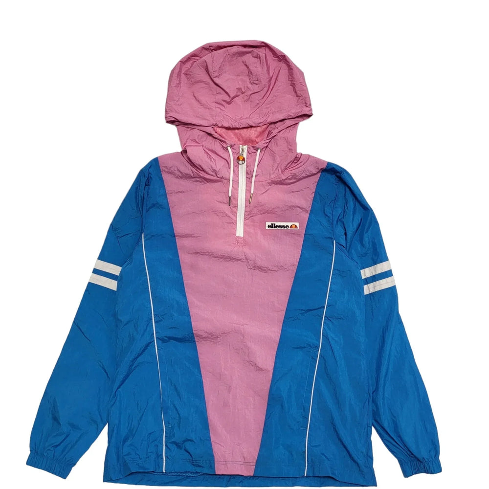 Ellesse Pink Blue Drawstring Lightweight Hooded Jacket Women's uk M eu 38 H498