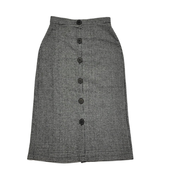 R&F Vintage 80's White & Black Button Front Straight Skirt Women's UK M W28