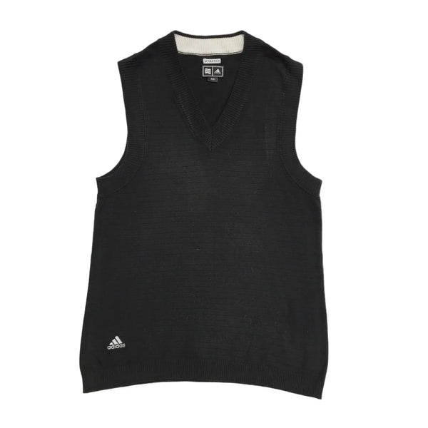 Adidas Vintage 90's Black V-Neck Sports Vest Men's UK Size M