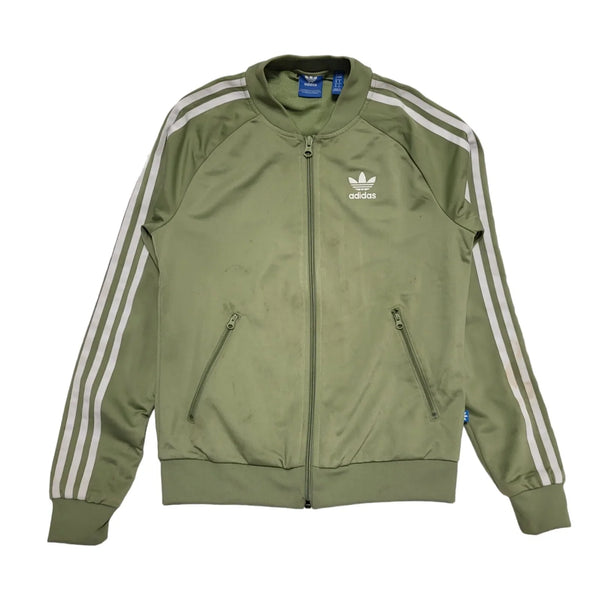 Adidas Green Drawstring Zipped Long Sleeve Tracksuit Top uk Women's S 8 H641