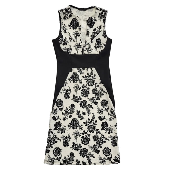 Suzy Shier Floral Black White Sleeveless Bodycon Dress Uk Women's M BNWT L703