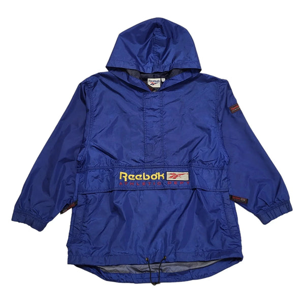 Reebok Blue Vintage 90s 1/4 Zip Sports Hooded Jacket Uk Women's Size 12/14
