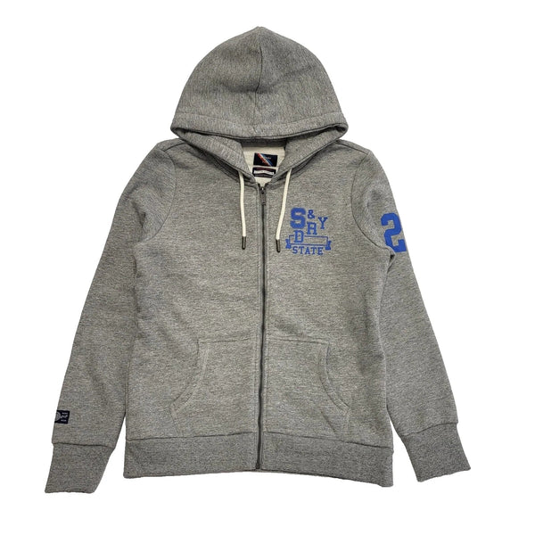 Superdry Grey Zip Drawstring Sweatshirt Hoodie UK Women's XL 14 K80