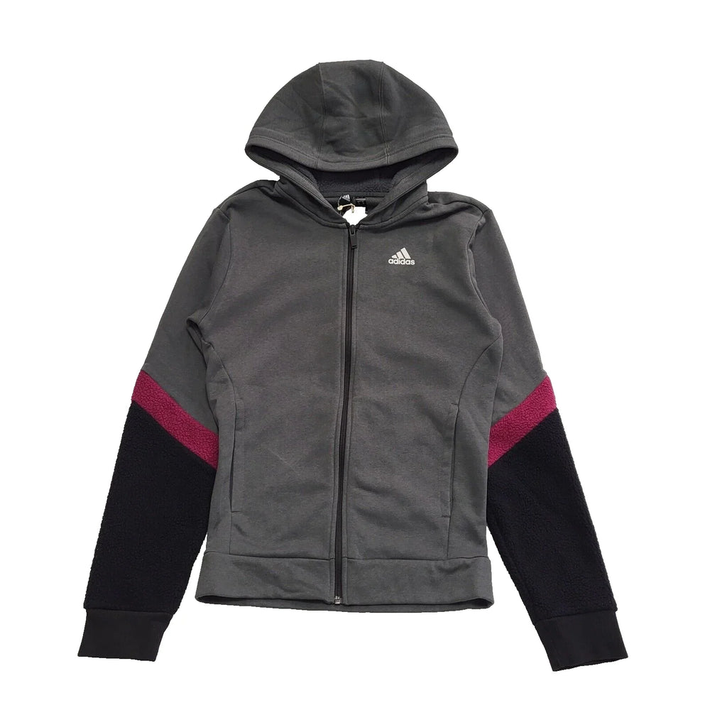 Adidas Grey L/Sleeve Drawstring Sweatshirt Hoodie UK Men's XS K26