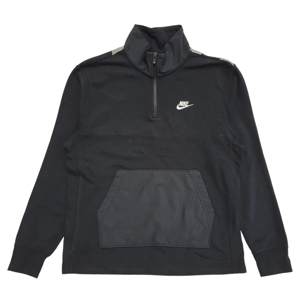 Nike Sweatshirt Sports Black 1/4 Zip Long Sleeve Men's UK Size S DD634