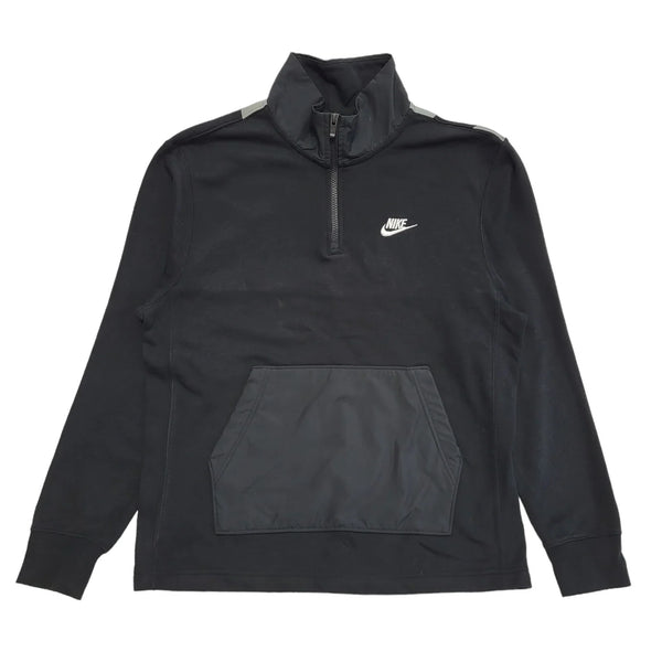 Nike Sweatshirt Sports Black 1/4 Zip Long Sleeve Men's UK Size S DD634