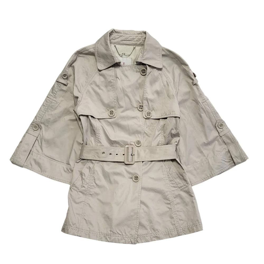 Jasper Conran Beige Belted Button Cotton Jacket Uk Women's Size 10 CC637