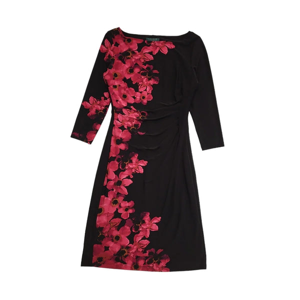 Ralph Lauren Black Red Evening Dress UK Women's Medium BB624