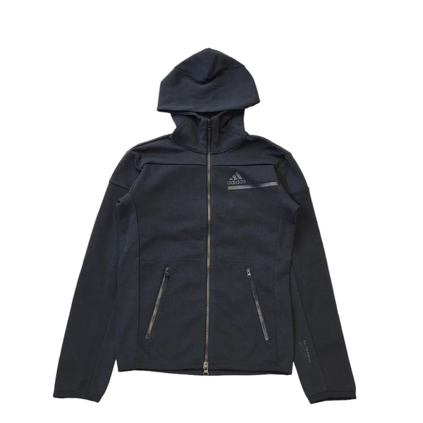 Adidas Black Zipped Hooded Tracksuit Top Men's Uk xS Eu 44 H409