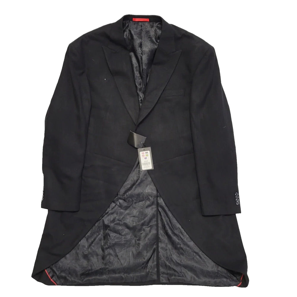 Dobell Black Button Wool Overcoat Uk Men's Size 2XL BNWT L97