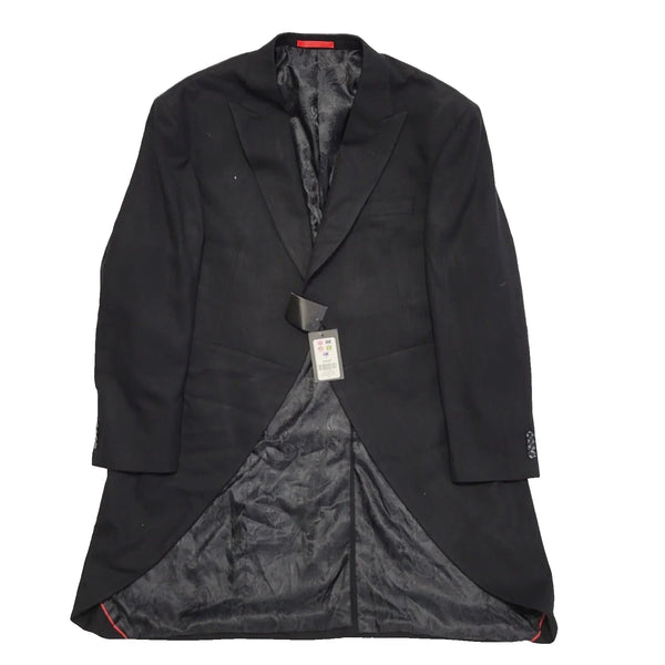 Dobell Black Button Wool Overcoat Uk Men's Size 2XL BNWT L97