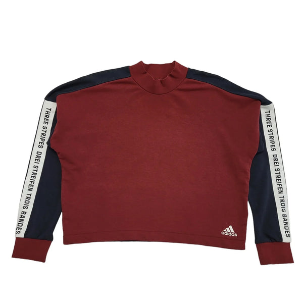 Adidas Red & Blue Round Neck Sweatshirt Uk Women's Size Medium DD946