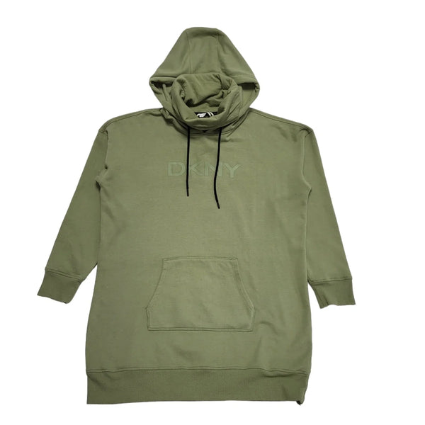 DKNY Green Drawstring Sweatshirt Hoodie Uk Women's Size L CC940