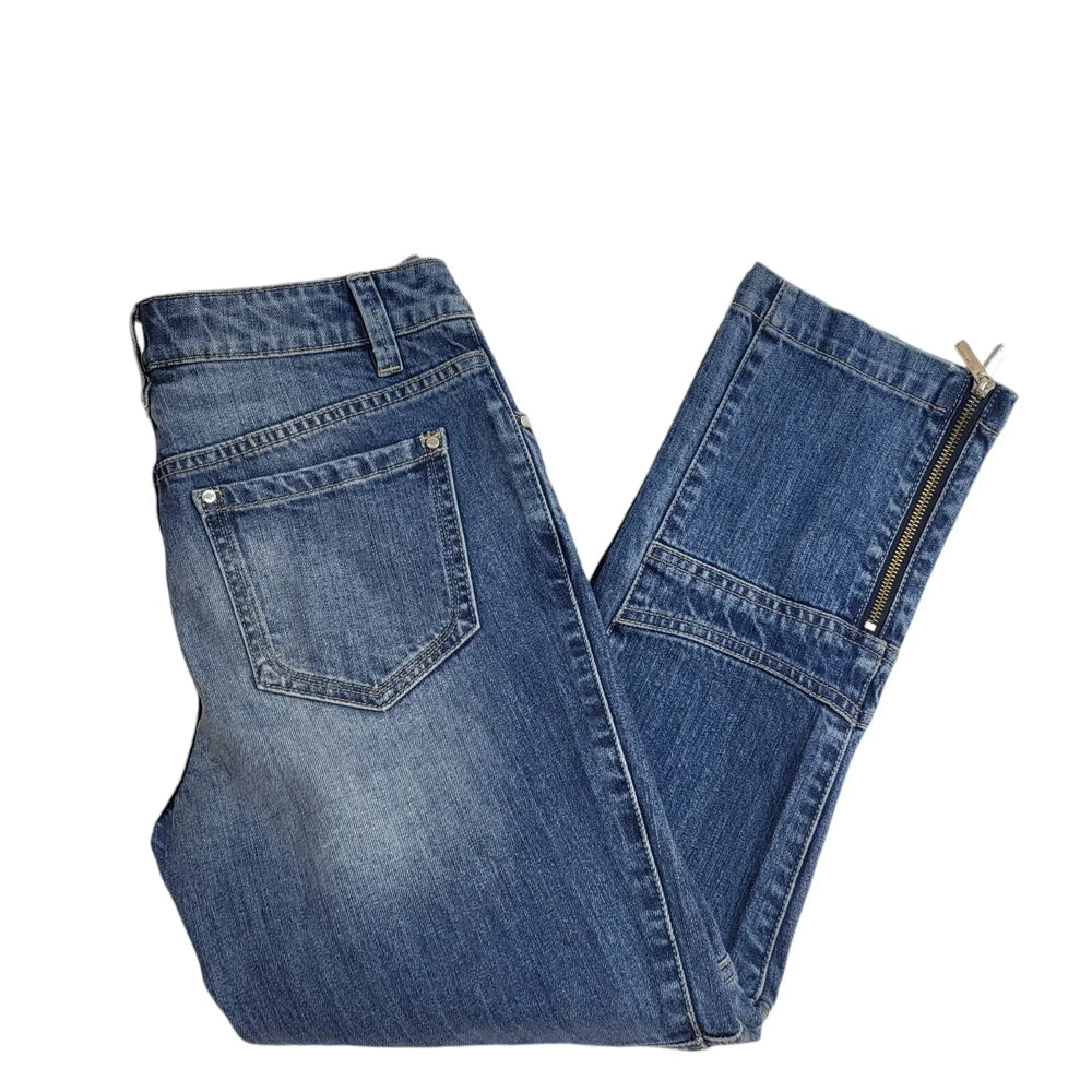 Karen Millen Blue Straight Denim Jeans Uk Women's 8 W26 L24 Bnwt EE262