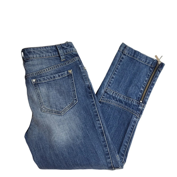 Karen Millen Blue Straight Denim Jeans Uk Women's 8 W26 L24 Bnwt EE262