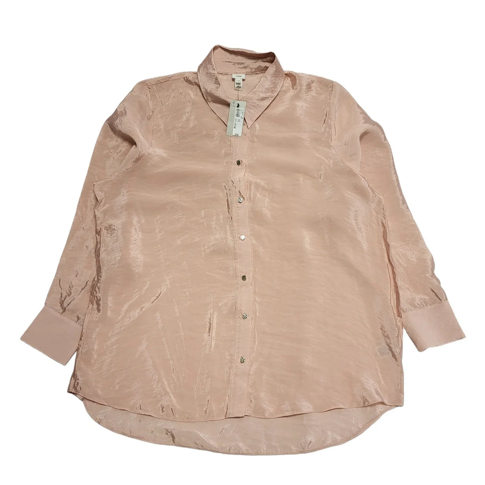River Island Pink Nylon Long Sleeve Shirt Uk Women's Size 14 Bnwt BB393