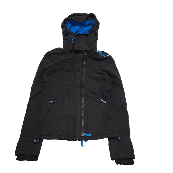 Superdry Black Windcheater Quilted Hooded Jacket UK Women's Size S K868