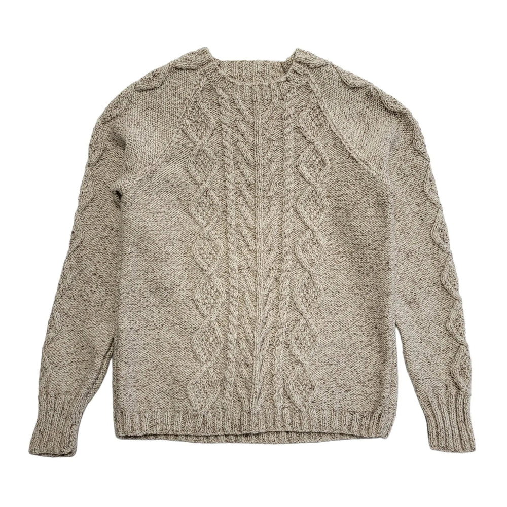 Vintage 90's Beige Knitted Round Neck Jumper Womens UK Size xl
