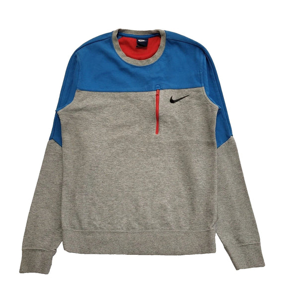 Nike Grey Blue Crew Neck Sports Sweatshirt Uk Men's Size S CC101