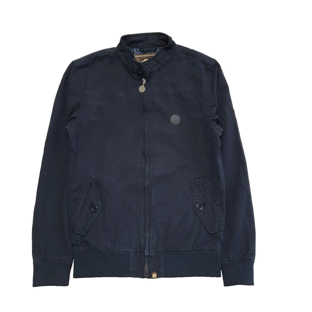 Pretty Green Navy Blue Zipped Bomber Jacket uk Men's XS L662