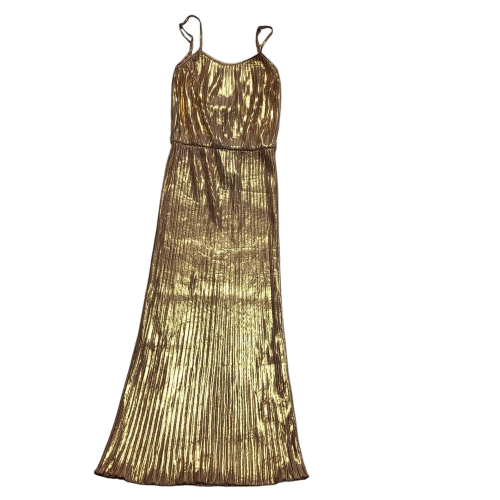 Motel Rocks Sleeveless Gold Evening Dress Women's UK S Bnwt CC610