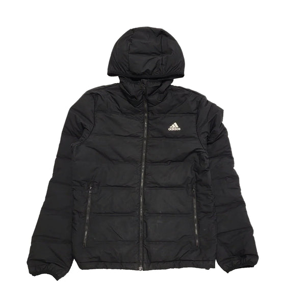 Adidas Black Zip Fasten Padded Hooded Sports Jacket UK Women's Small H924