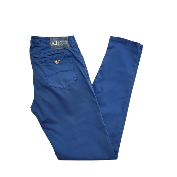 Women's Armani Jeans Blue Skinny Leg Chino Trousers Uk M 10  W28 L29 K503