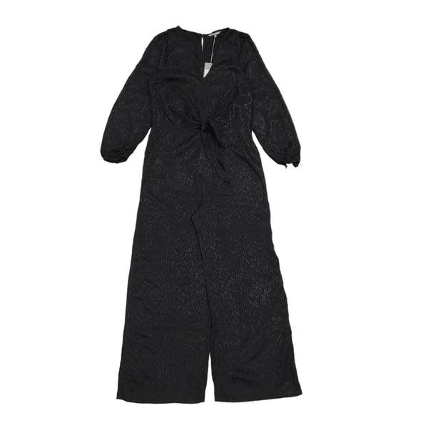 Oliver Bonas Black Wide Leg Tie Front Jumpsuit BNWT Womens UK Size 16 L29 DD75