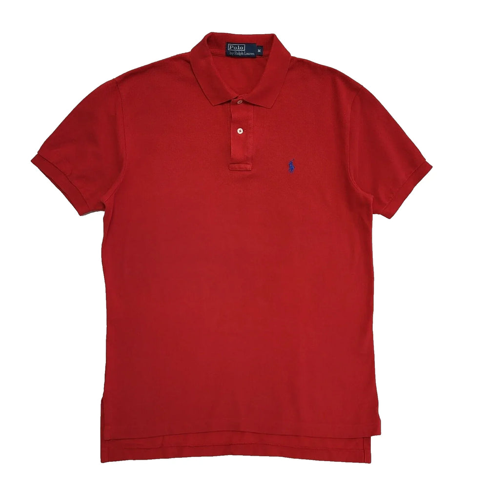 Polo Ralph Lauren Vintage Red Short Sleeve Polo T-Shirt Uk Men's M L513