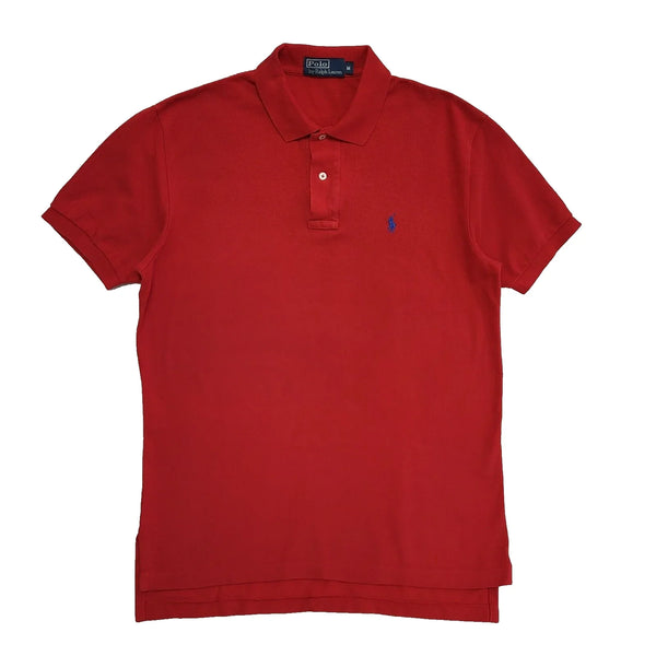 Polo Ralph Lauren Vintage Red Short Sleeve Polo T-Shirt Uk Men's M L513
