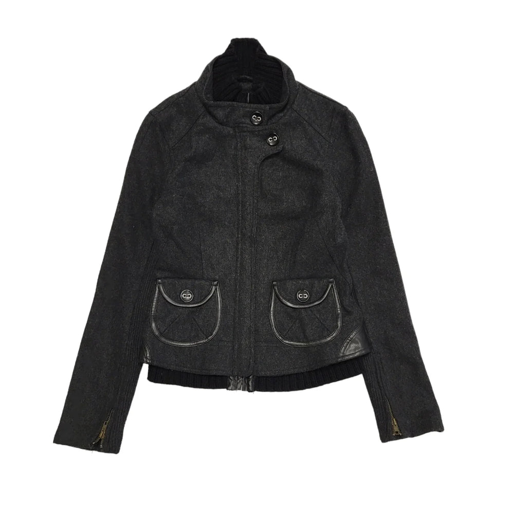Nutshell Y2k Dark Grey Zipped Jacket Uk Women's Size Small