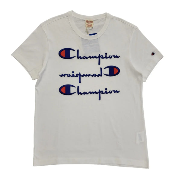 Champion Vintage 90s White Short Sleeve T-Shirt BNWT Mens UK Size S