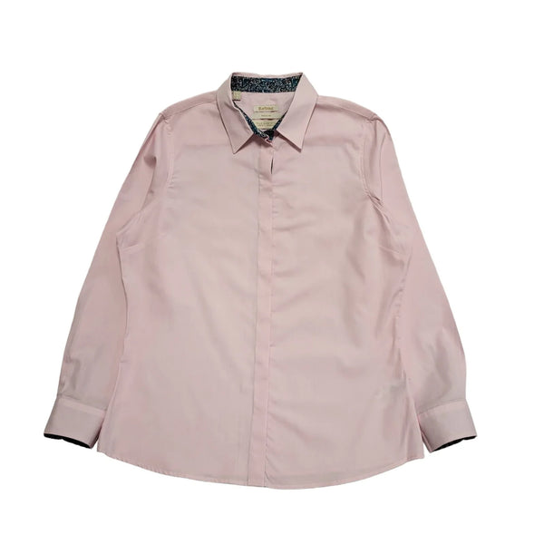 Barbour Pink Solid Long Sleeve Shirt Uk Women's Size 14 BB391