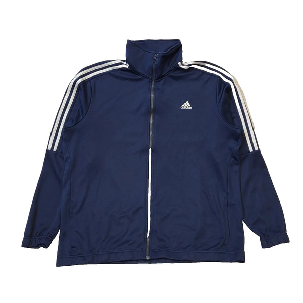 Adidas Navy Blue White Trim Zipped Sports Tracksuit Top Men's UK L EU 54 H818