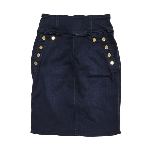 Guess Blue Denim Knee Length Pencil Skirt Womens BNWT Size 8 W26 DD685